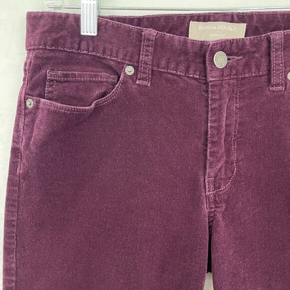 Banana Republic Skinny Fit Corduroy Pants Purple Plum Women's Size 28 / 6 - Picture 1 of 11
